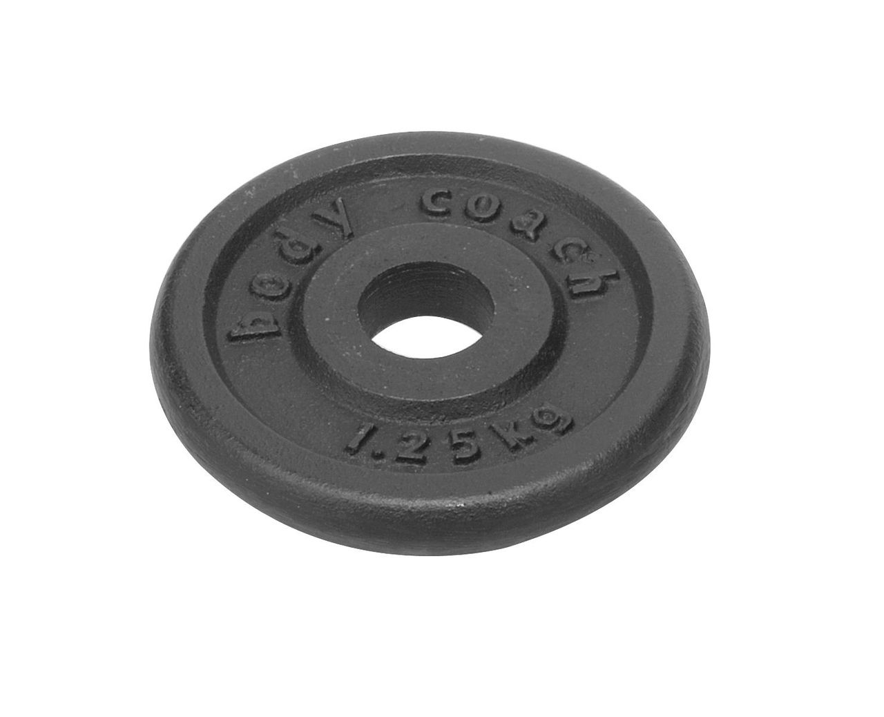 L.A. Sports Body Coach Hantelscheibe 1,25kg Gusseisen schwarz Ø 11,5cm passend für 30mm Hantelstangen