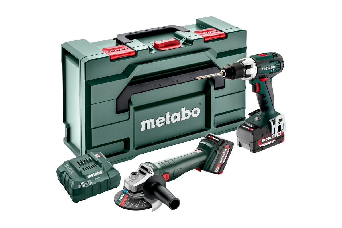 Set combinat Metabo 685206510 2.4.1 18V 4.0Ah Li-Ion BS18LT + polizor unghiular W18 L 9-125 685206510