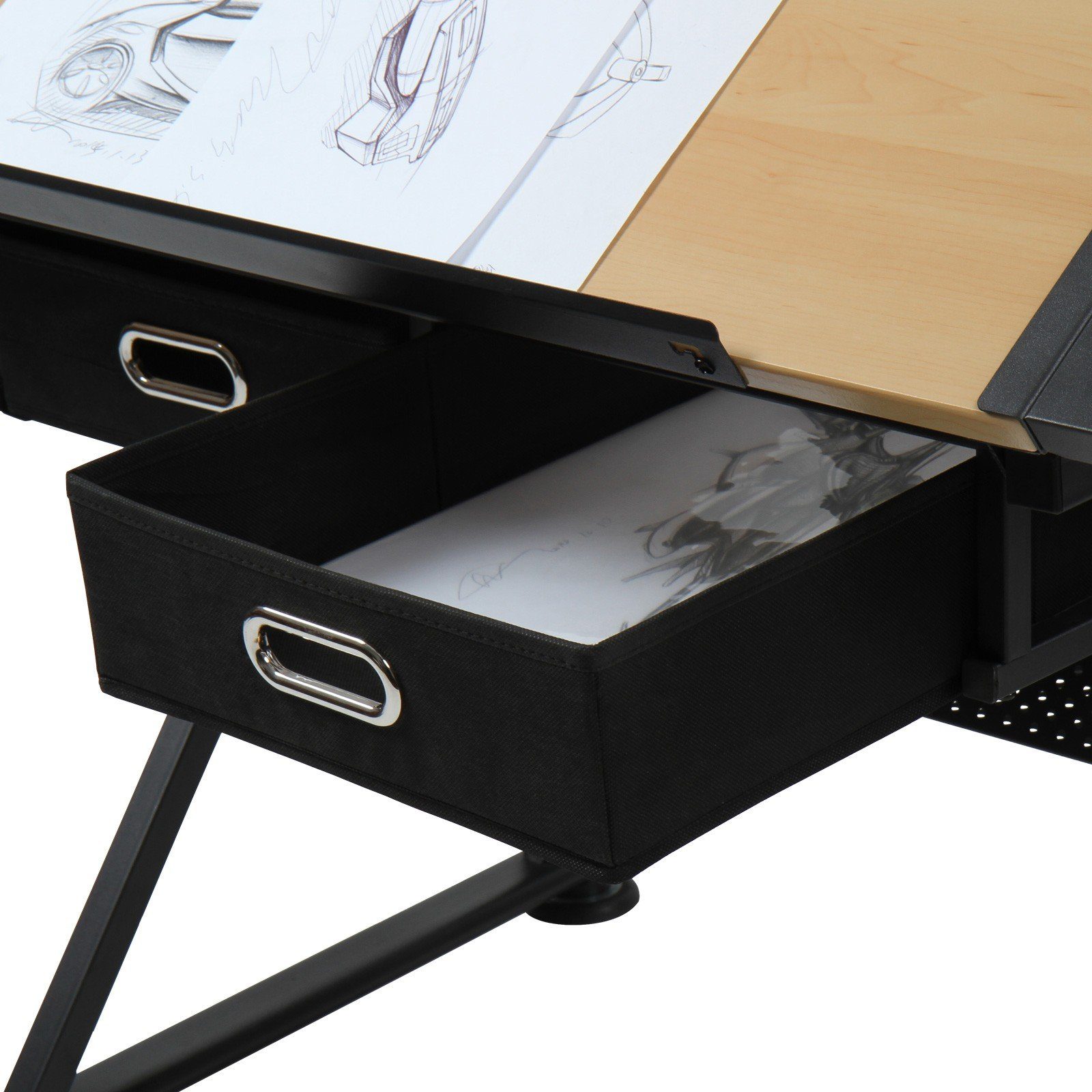 MIADOMODO Zeichentisch mit Hocker Schreibtisch Arbeitstisch Architektentisch