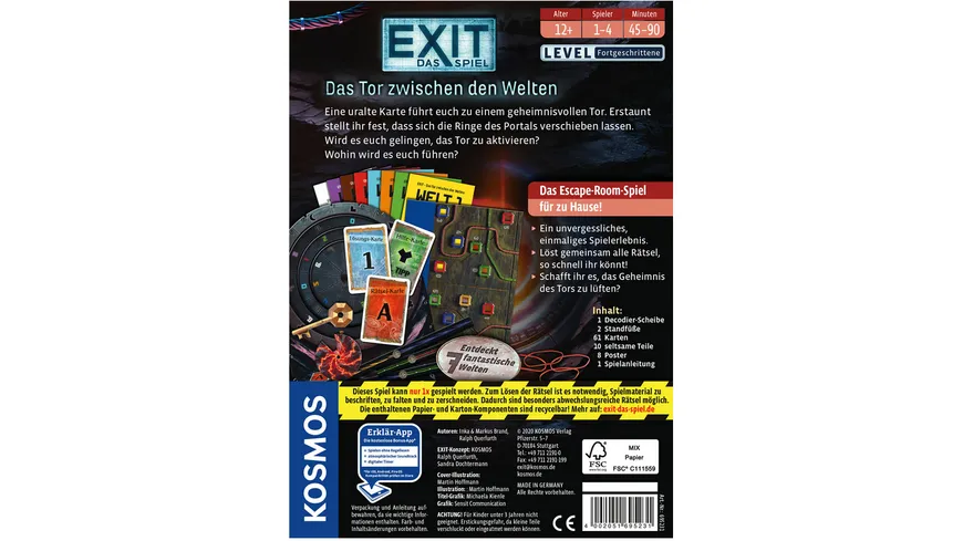 KOSMOS -  EXIT - Das Spiel: Das Tor zwischen den Welten - Level: Fortgeschrittene