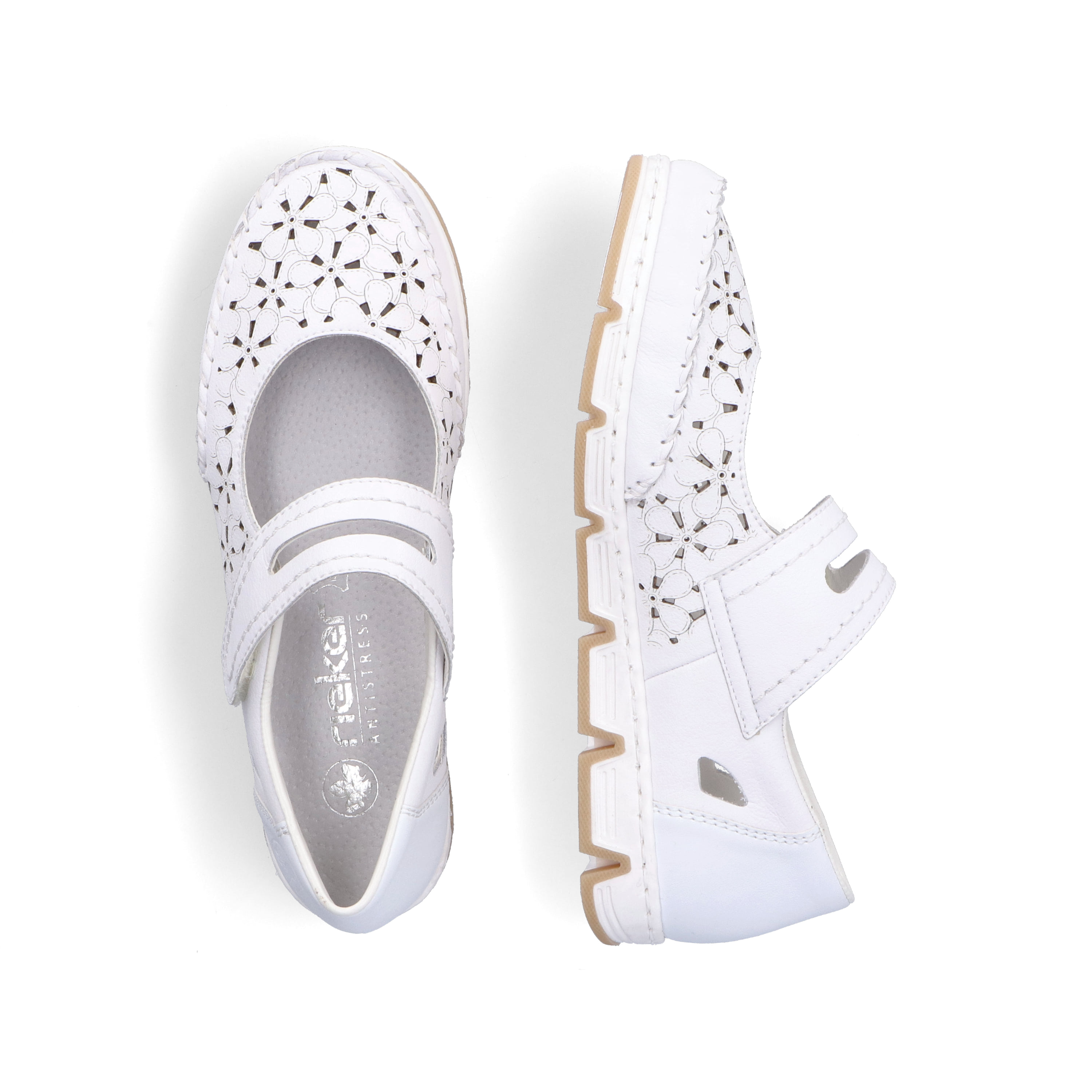 Rieker Damen Ballerinas reinweiss
