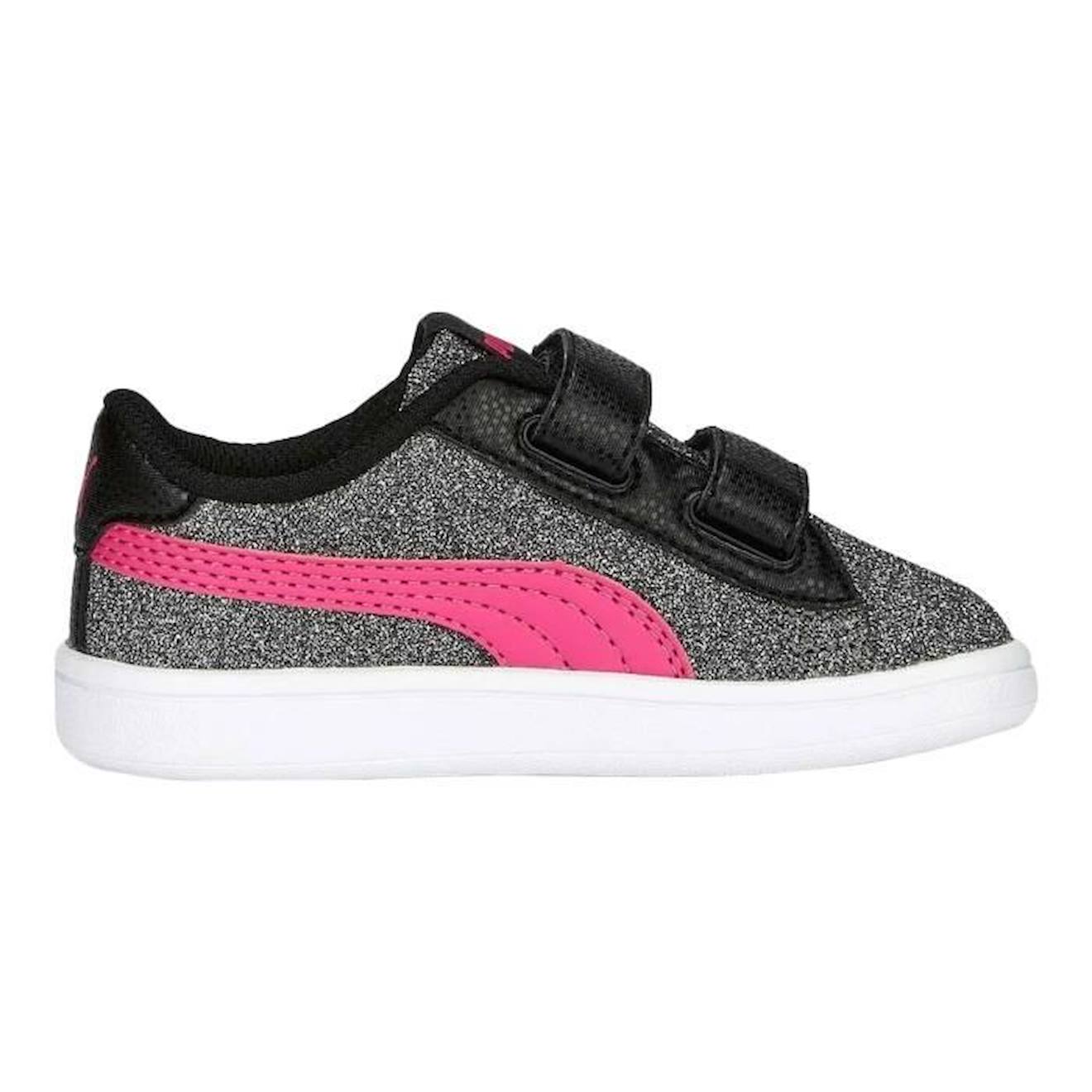 Basket Cuir Enfant Puma Smash V2 Glitz gris