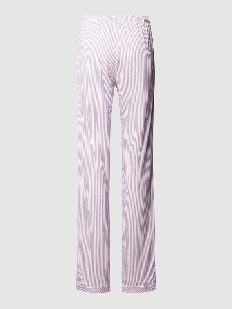 Pyjama-Hose aus Baumwoll-Viskose-Mix mit Streifenmuster in bordeaux rot