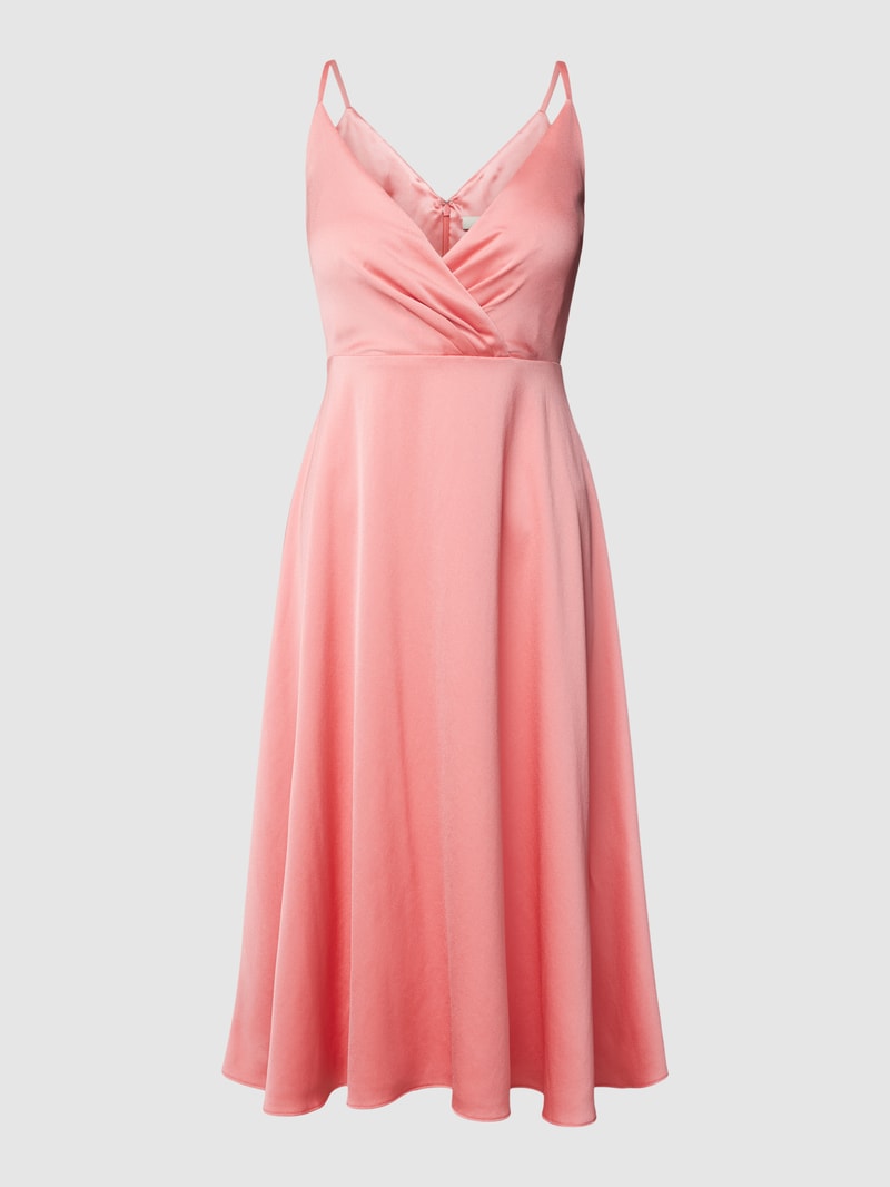 Cocktailkleid in Wickel-Optik in apricot
