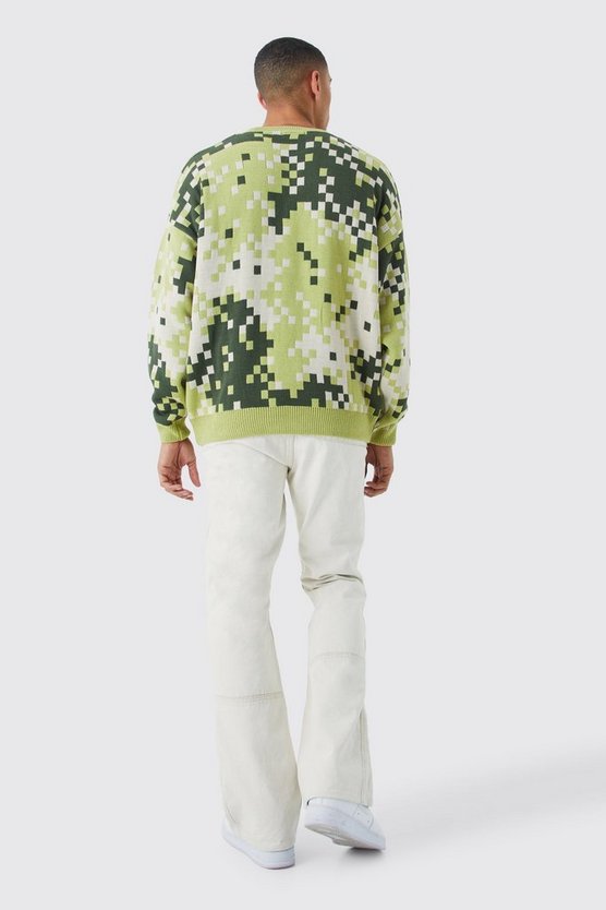 Oversize Camouflage Strickpullover
