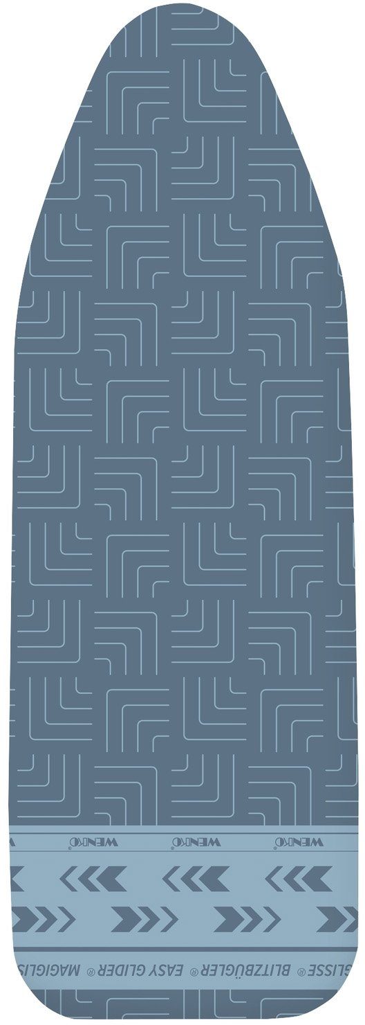 WENKO Bügelbrettbezug Air Comfort, 100% Baumwolle, Bügelfläche 125x40 cm, mit Blitzbüglerzone M