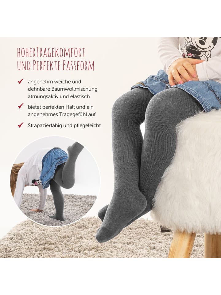 LaLoona Strumpfhose 2er Pack - Dunkelgrau - in grau günstig kaufen