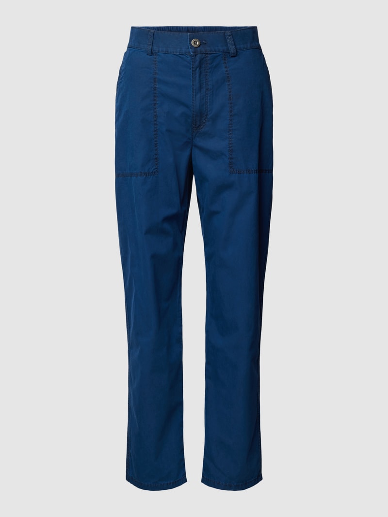 Stoffhose in verkürzter Passform in marineblau