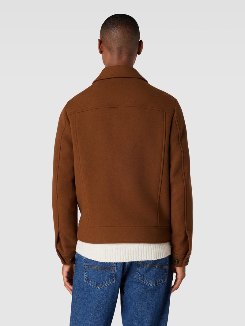Jacke aus woll-Mix mit Umlegekragen in camel