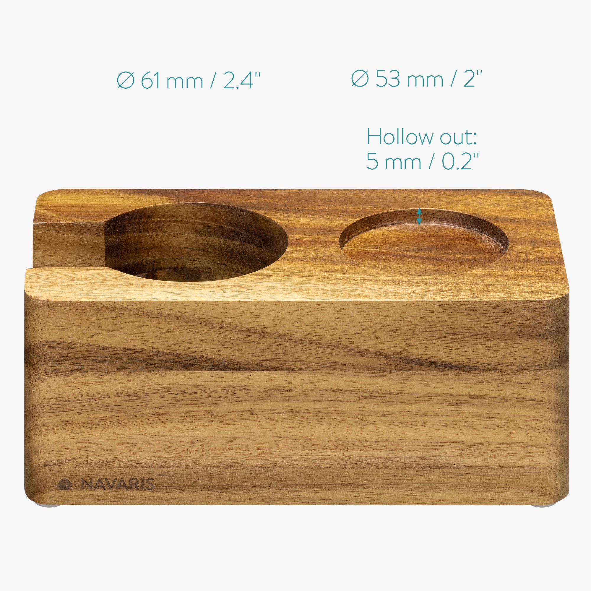 Navaris Kaffeebereiter Tamperstation 51mm/58mm - Holz Tamper Station für Siebträger