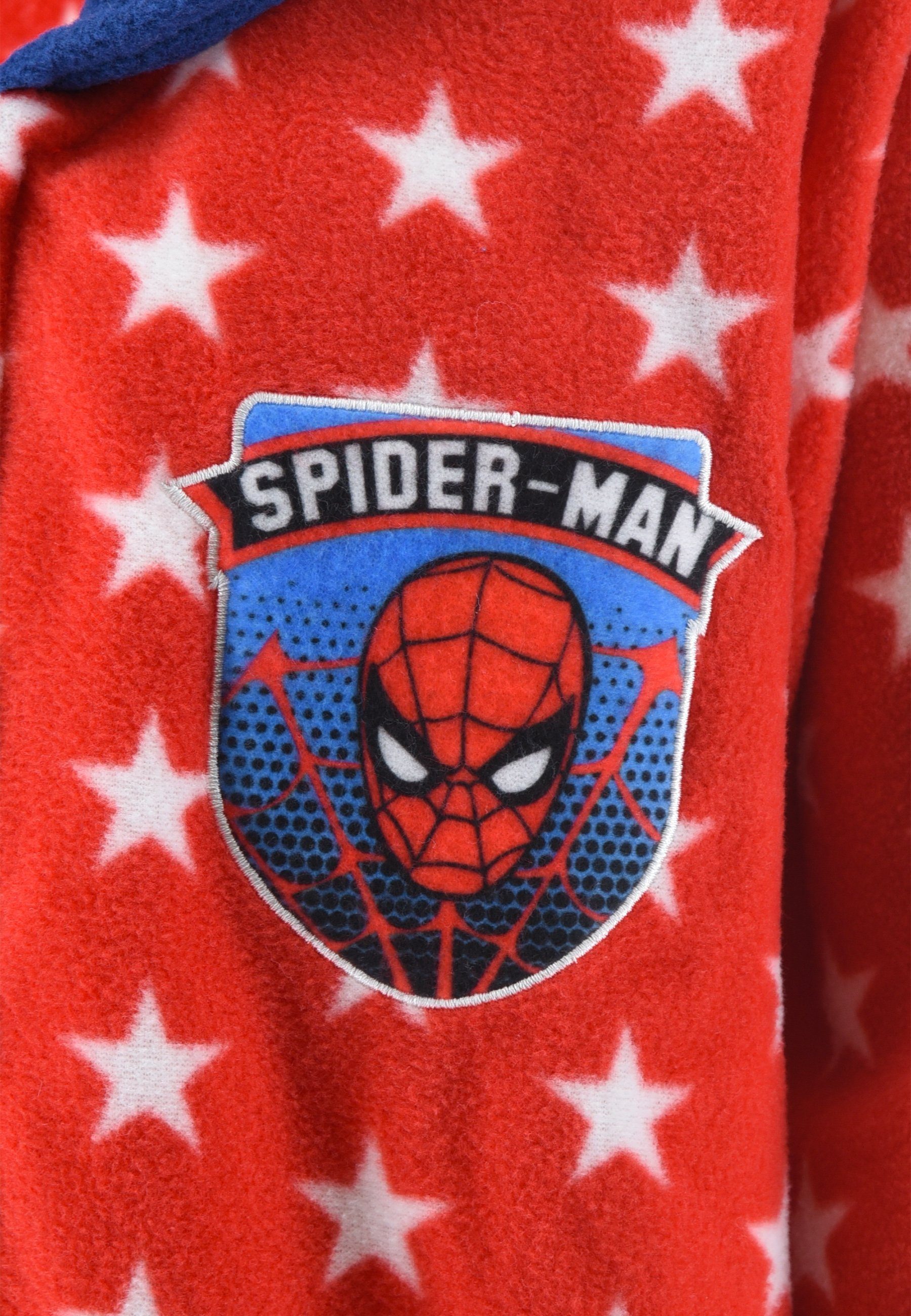 Spiderman Kinderbademantel Jungen Kinder-Bademantel Morgenmantel mit Reißverschluss