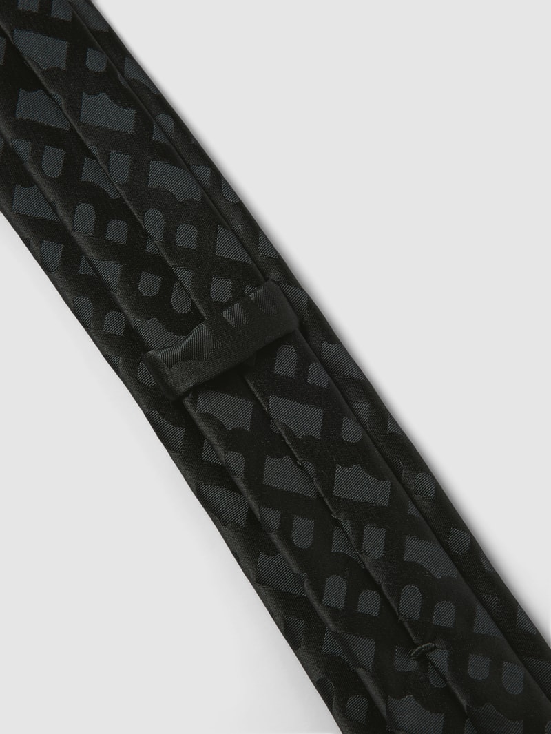Seidenkrawatte mit Allover-Muster (6cm) in schwarz