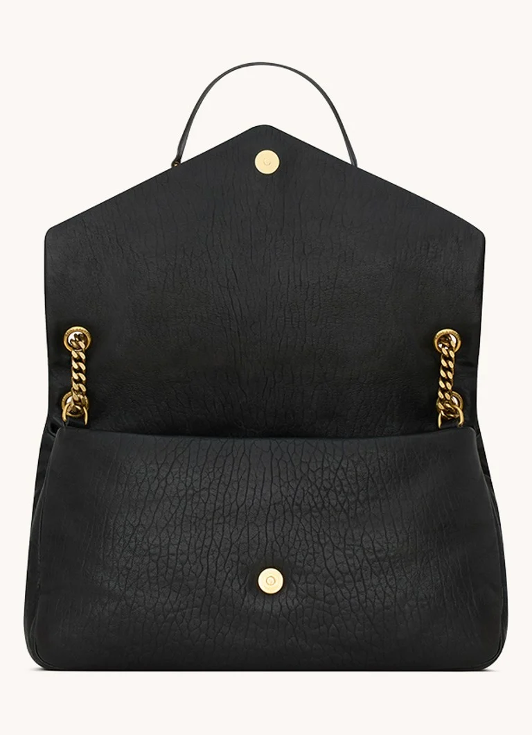 Μεγάλη τσάντα ώμου Saint Laurent Calypso από δέρμα αρνιού