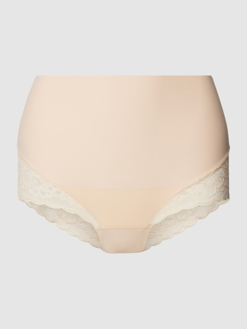 Slip mit Shape-Effekt und Spitzenbesatz in beige