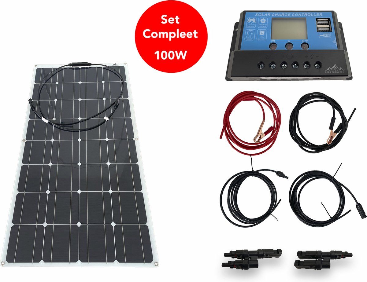 Bergproducts Komplettpaket 100 Watt Flexibles Solarpanel