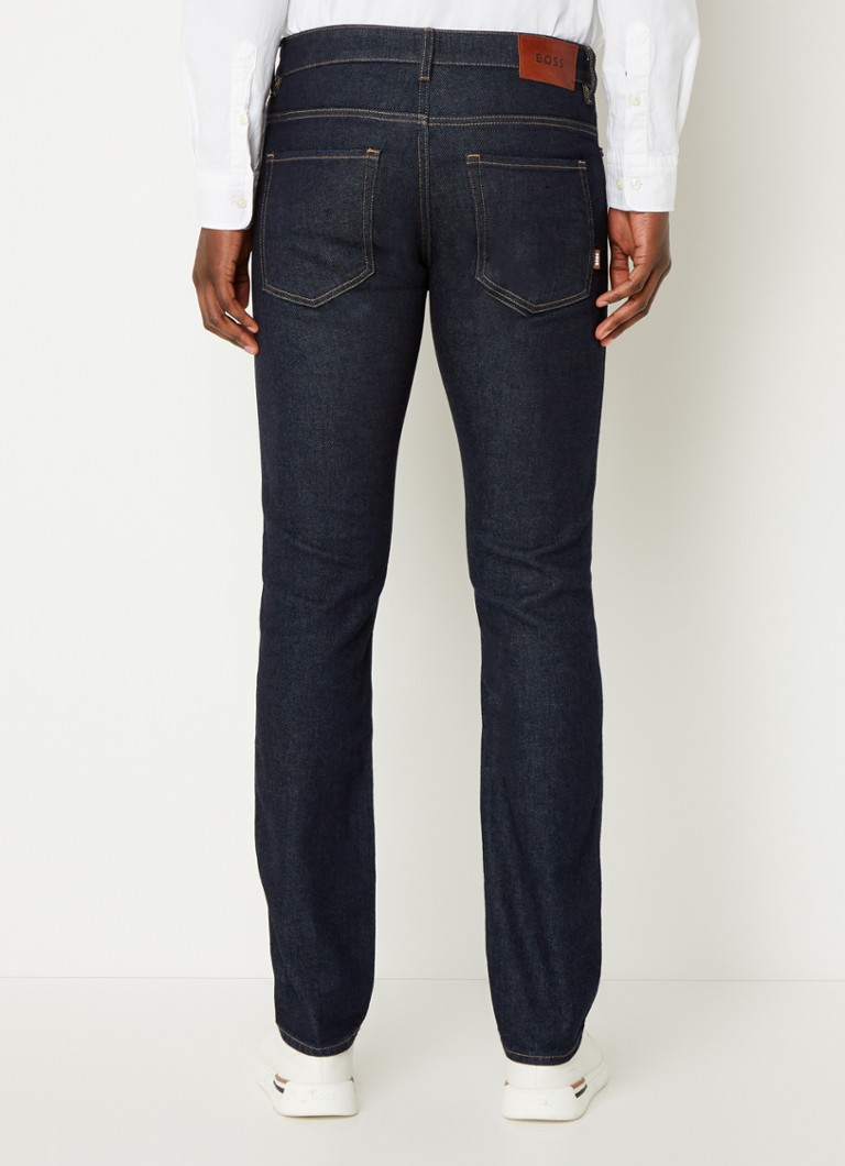 Jeansy Hugo Boss Delaware slim-fit, ciemne wyblaknięcie