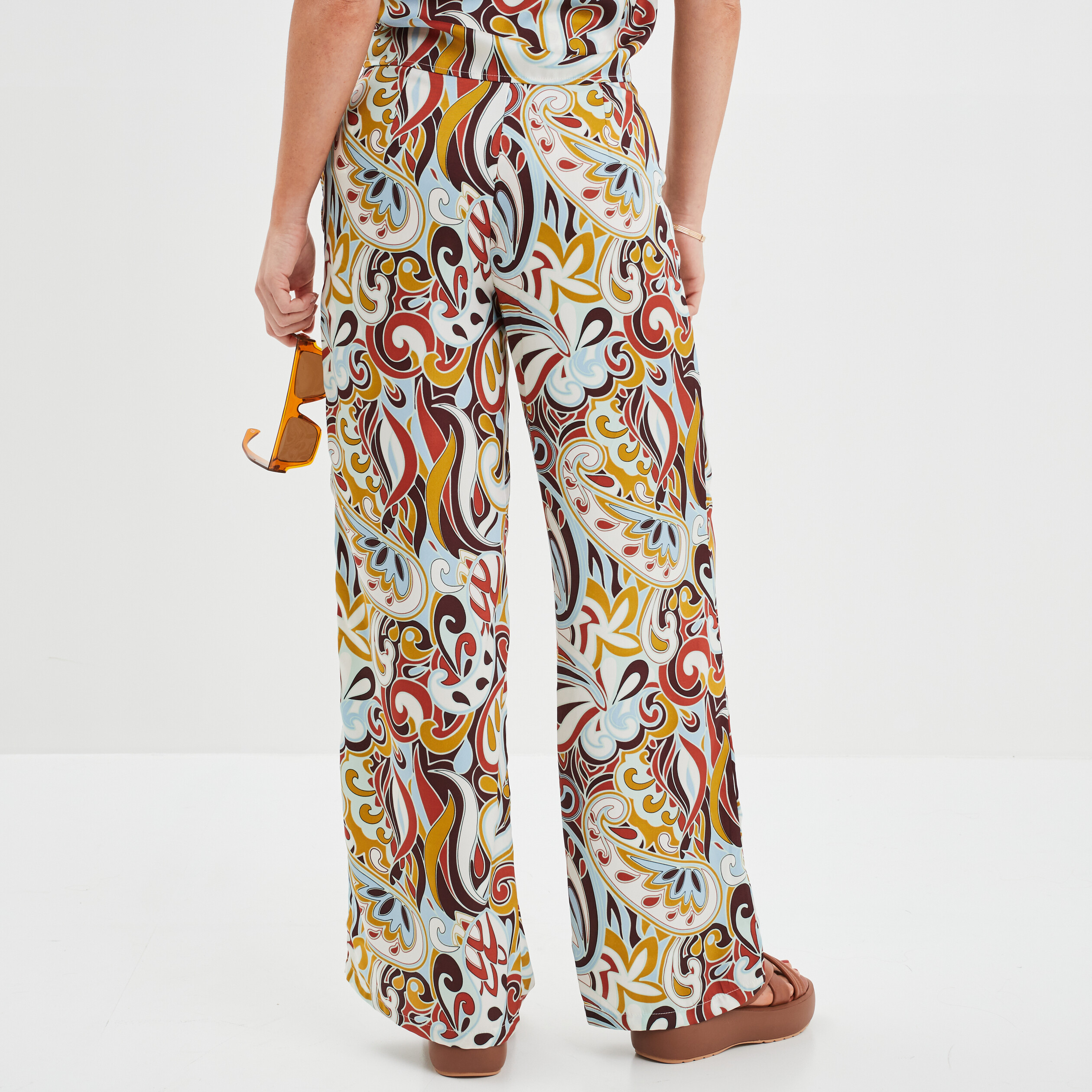 Pantalon large fluide noir femme | La Halle