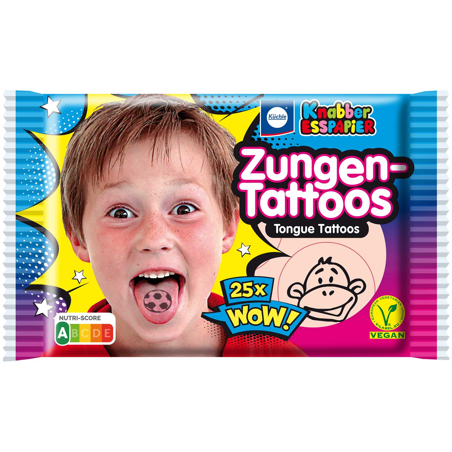 Küchle Knabber-Esspapier Zungen-Tattoos 25er