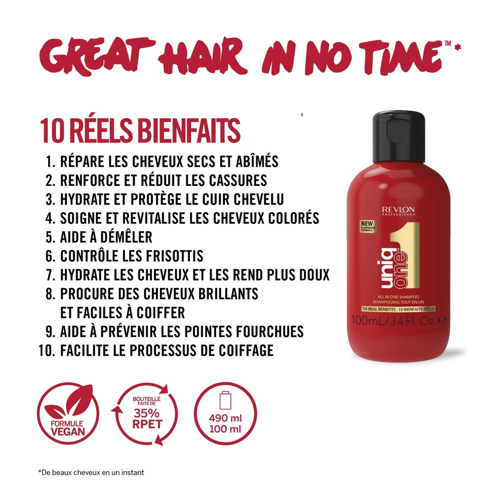 REVLON PROFESSIONAL UNIQONE™  Shampoing soin 10 bienfaits Shampoing cheveux abîmés