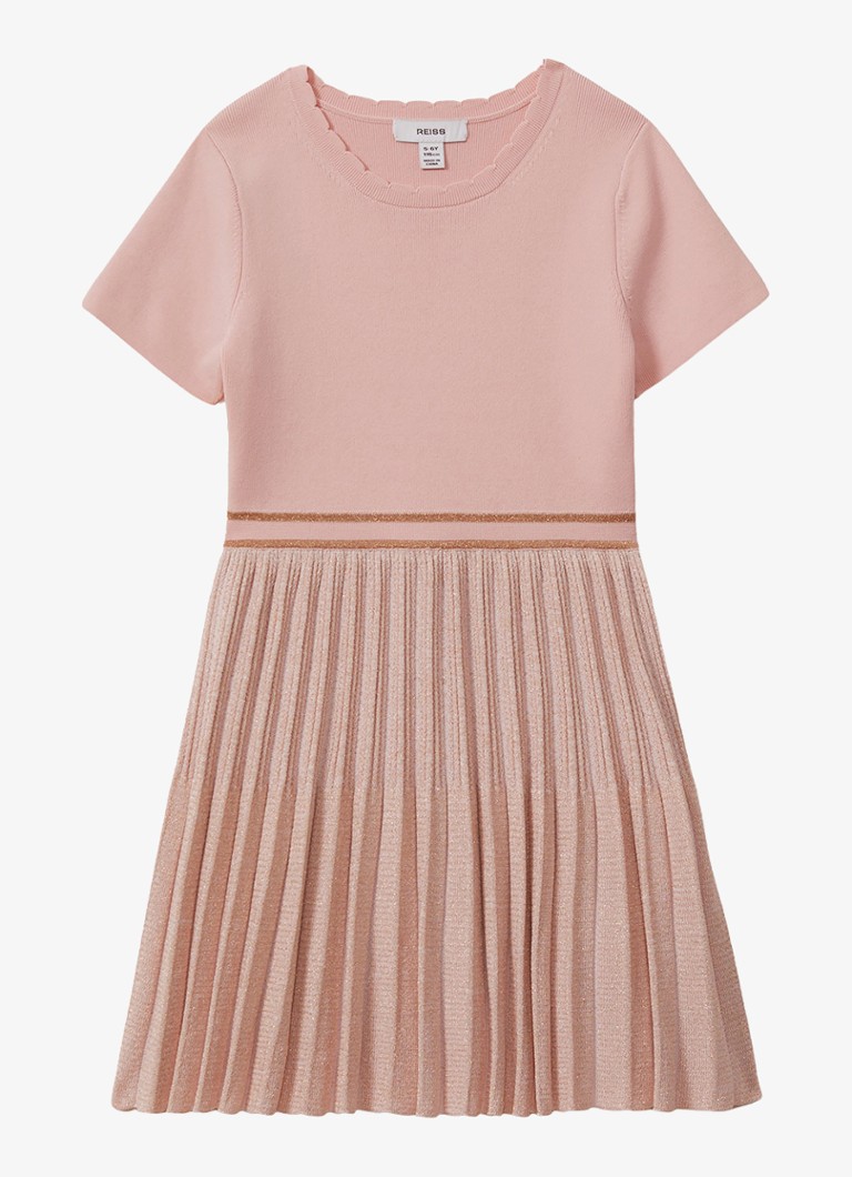 Reiss Zoe dress with pleats and lurex