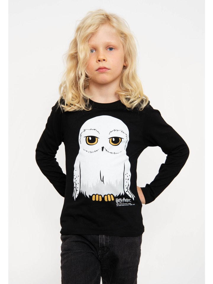 Logoshirt Langarmshirt Harry Potter - Hedwig in schwarz günstig kaufen