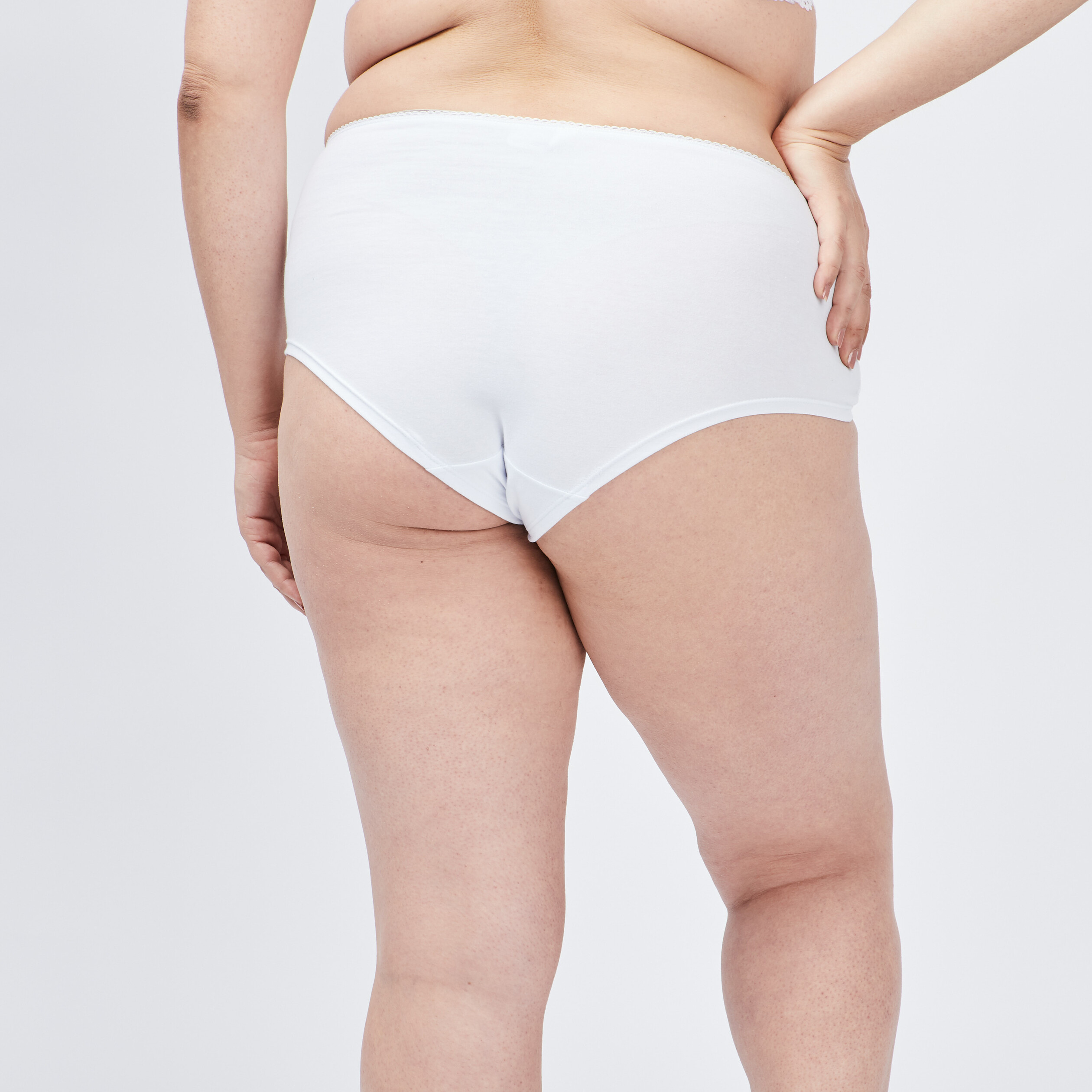 Shorty en coton blanc femme grande taille | La Halle