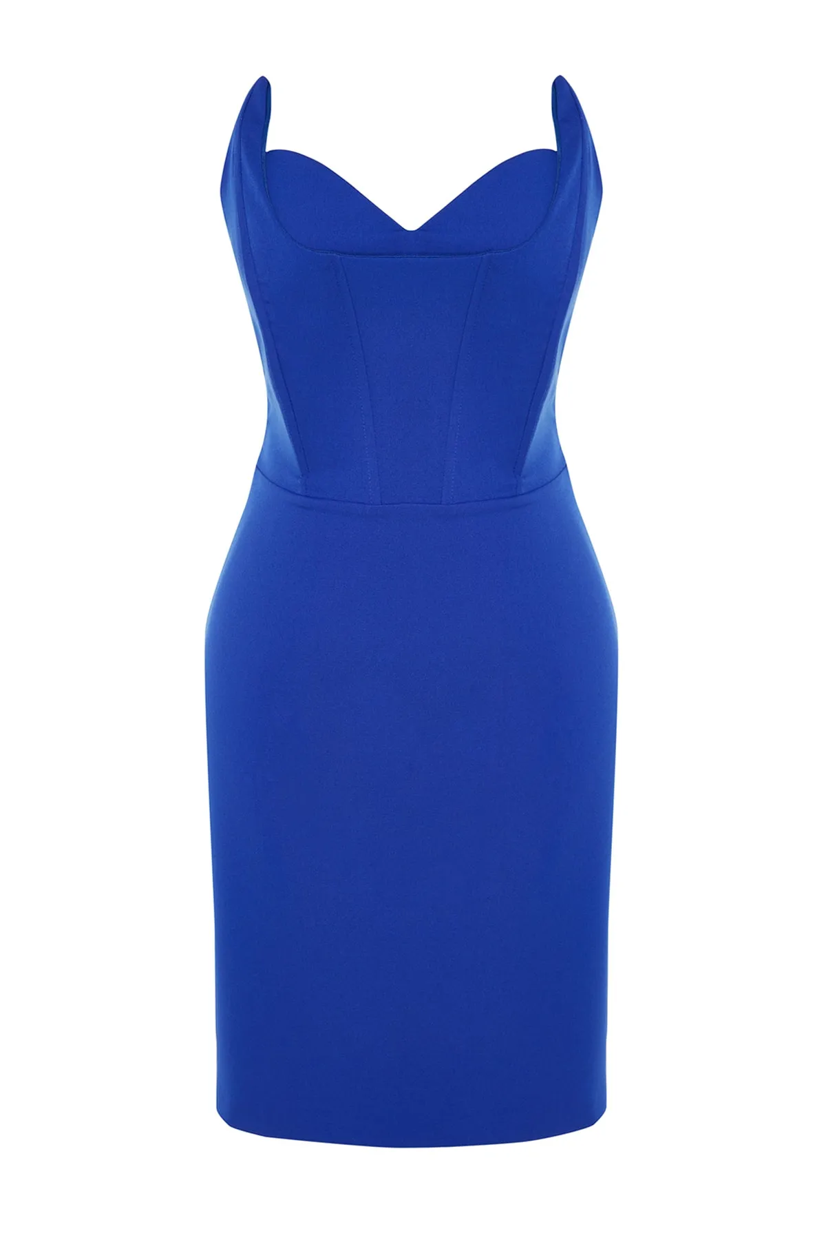 Trendyol Collection  Saks gefüttertes, gewebtes, elegantes Abendkleid TPRSS23EL00341