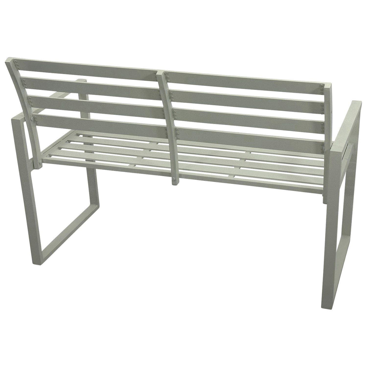 DEGAMO Gartenbank ATLANTA (1-St), 2-sitzer 123cm, Aluminium rostfrei in weiss, modern