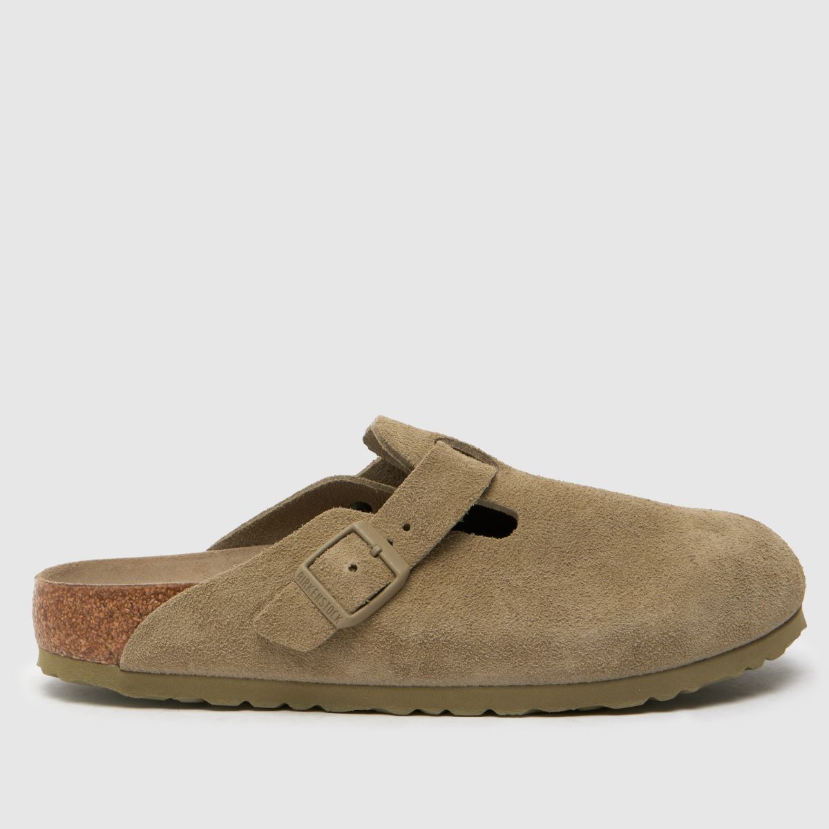 BIRKENSTOCK Boston keskeny szabású klumpa szandál khaki színben