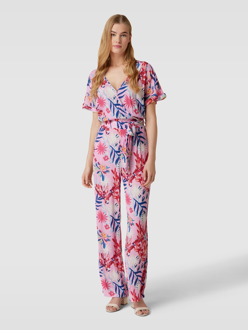 Jumpsuit mit floralem Allover-Muster in pink