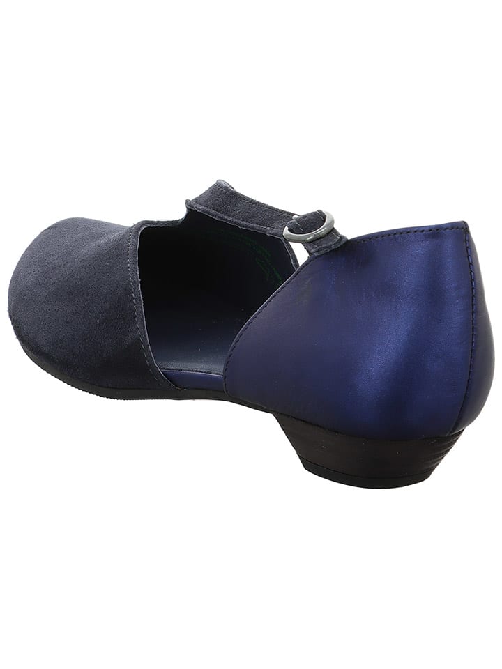 Think! Leder-Ballerinas in Dunkelblau günstig kaufen
