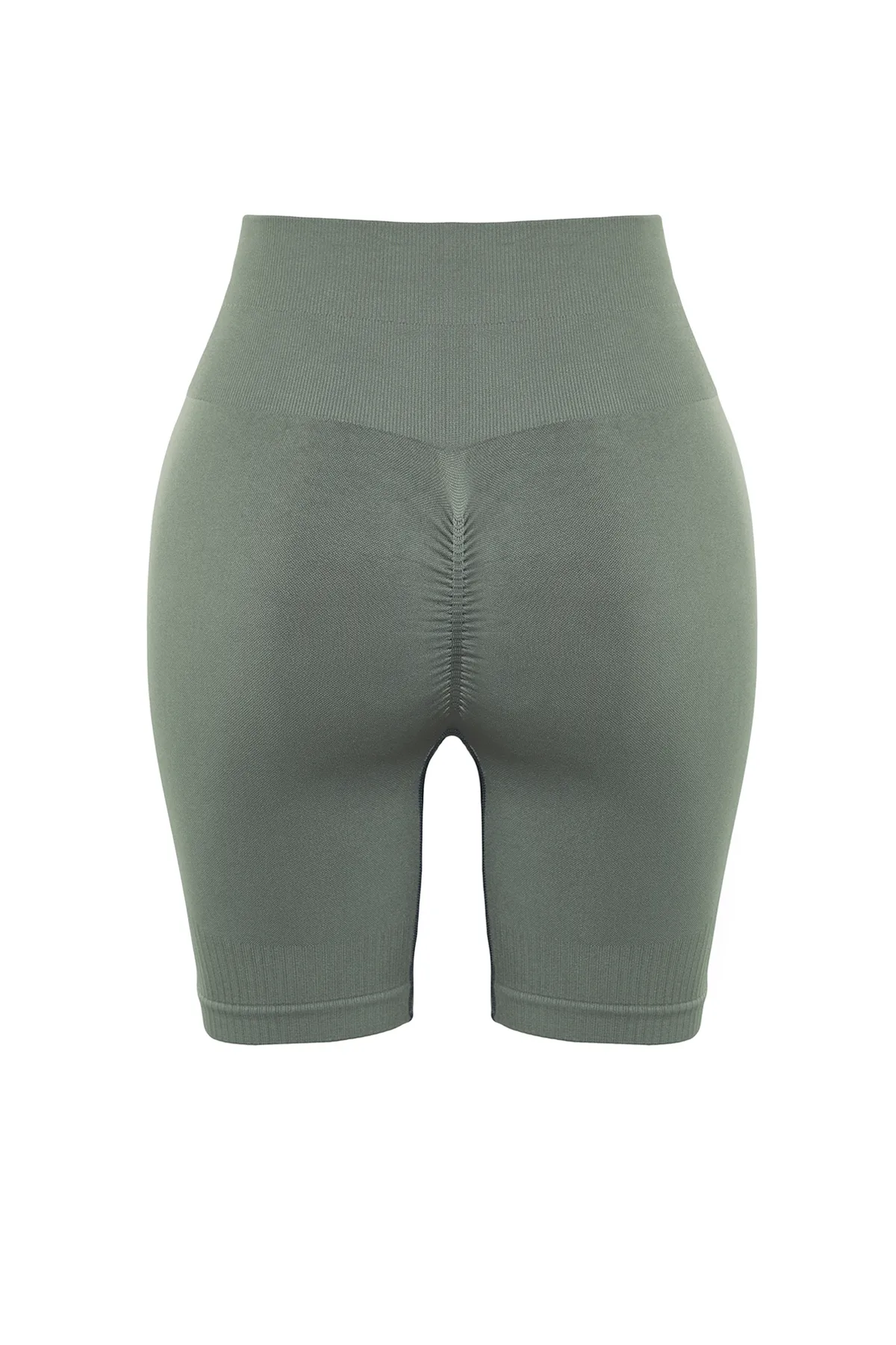 Trendyol Collection  Khaki Nahtlose/Nahtlose Push-Up Kordelzug Gestrickte Sport Shorts/Kurze Leggings THMSS24TY00008