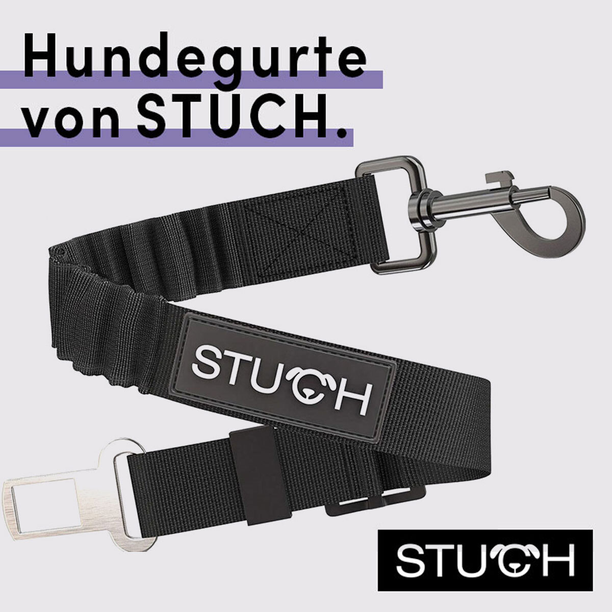 STUCH Autozubehör STUCH Universeller Bungee Autogurt für Hunde & Katzen schwarz