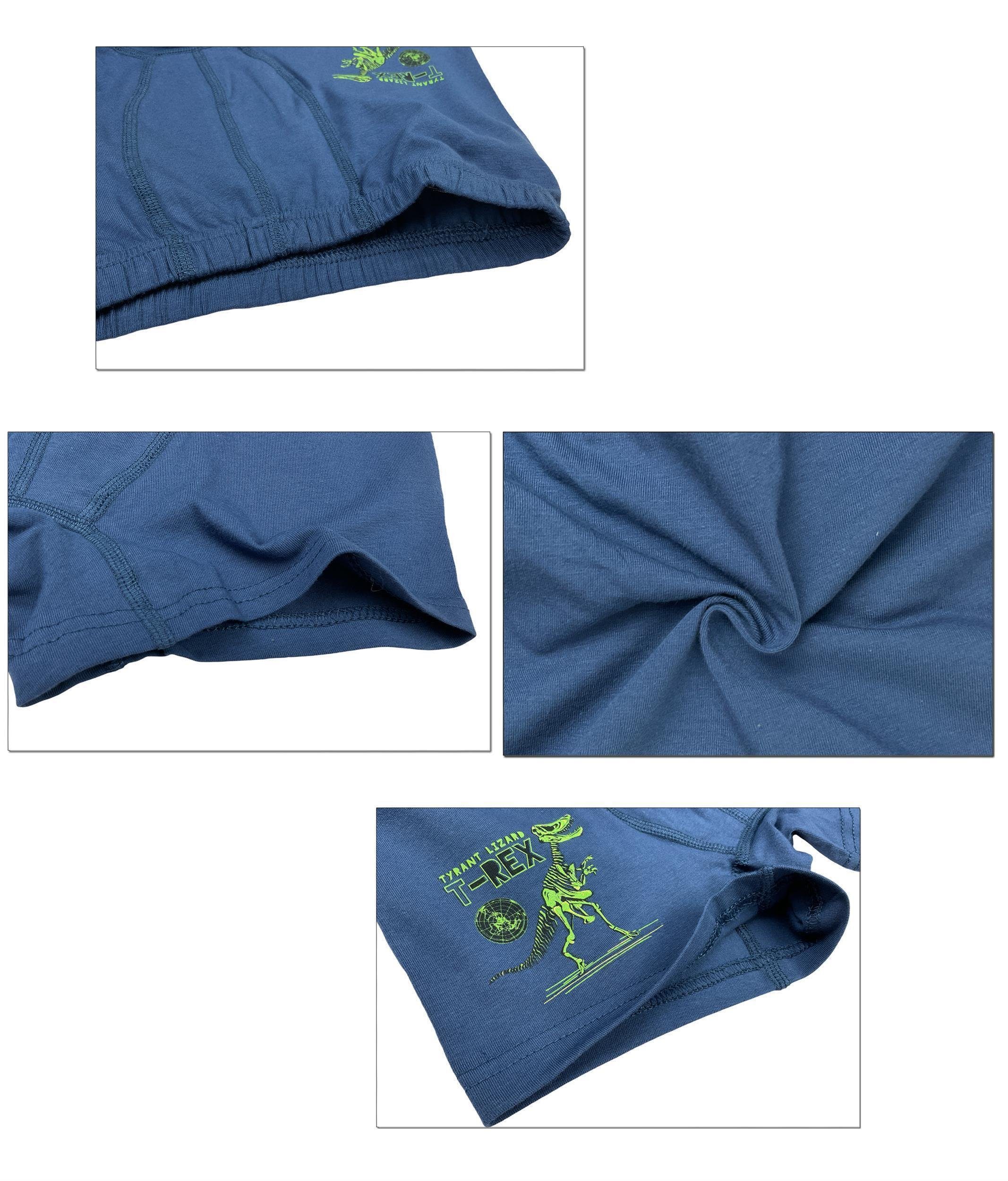 LOREZA Boxershorts 5 Jungen Boxershorts Unterhosen aus Baumwolle Unterwäsche - T-Rex (Spar-Packung, 5-St)