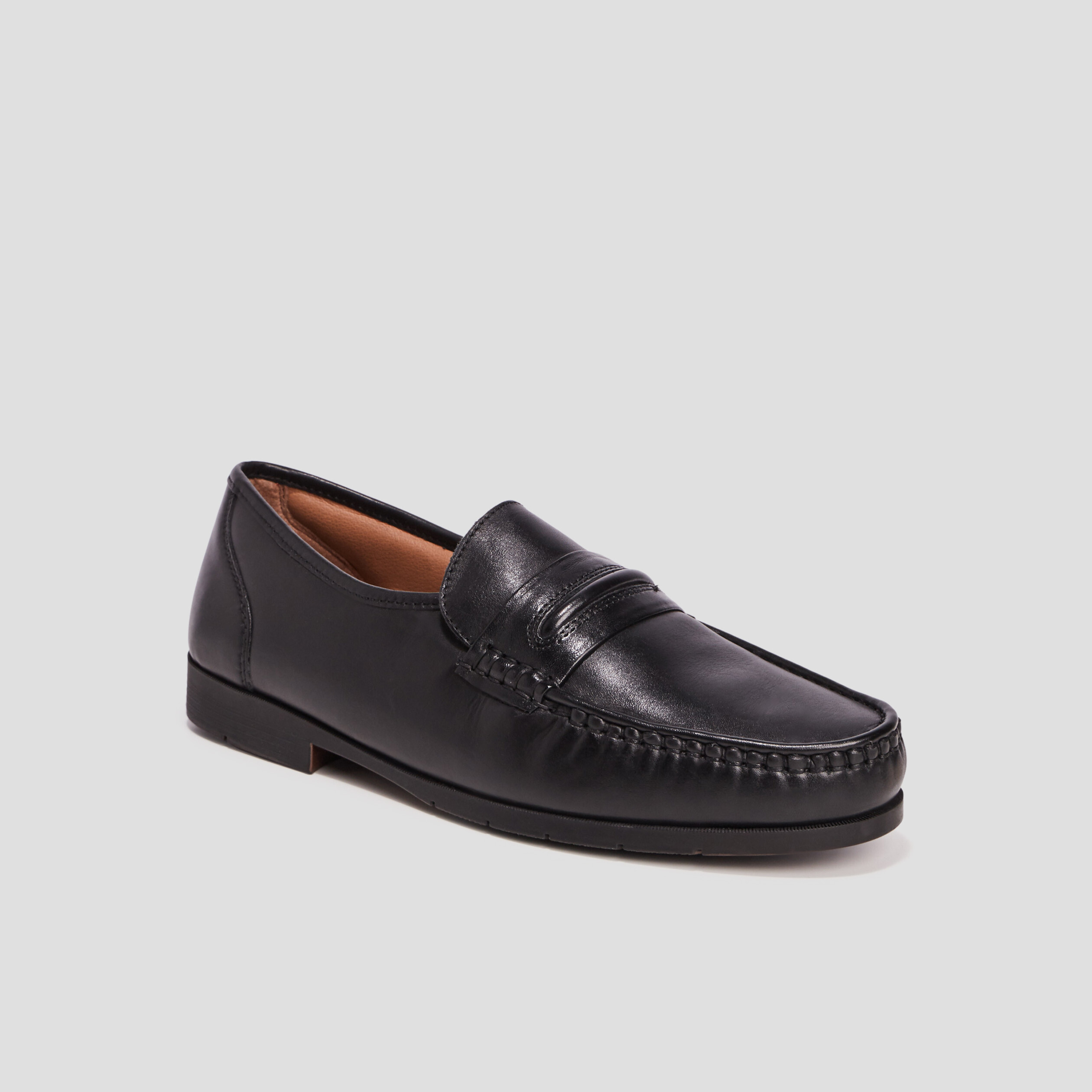 Mocassins en cuir noir homme | La Halle