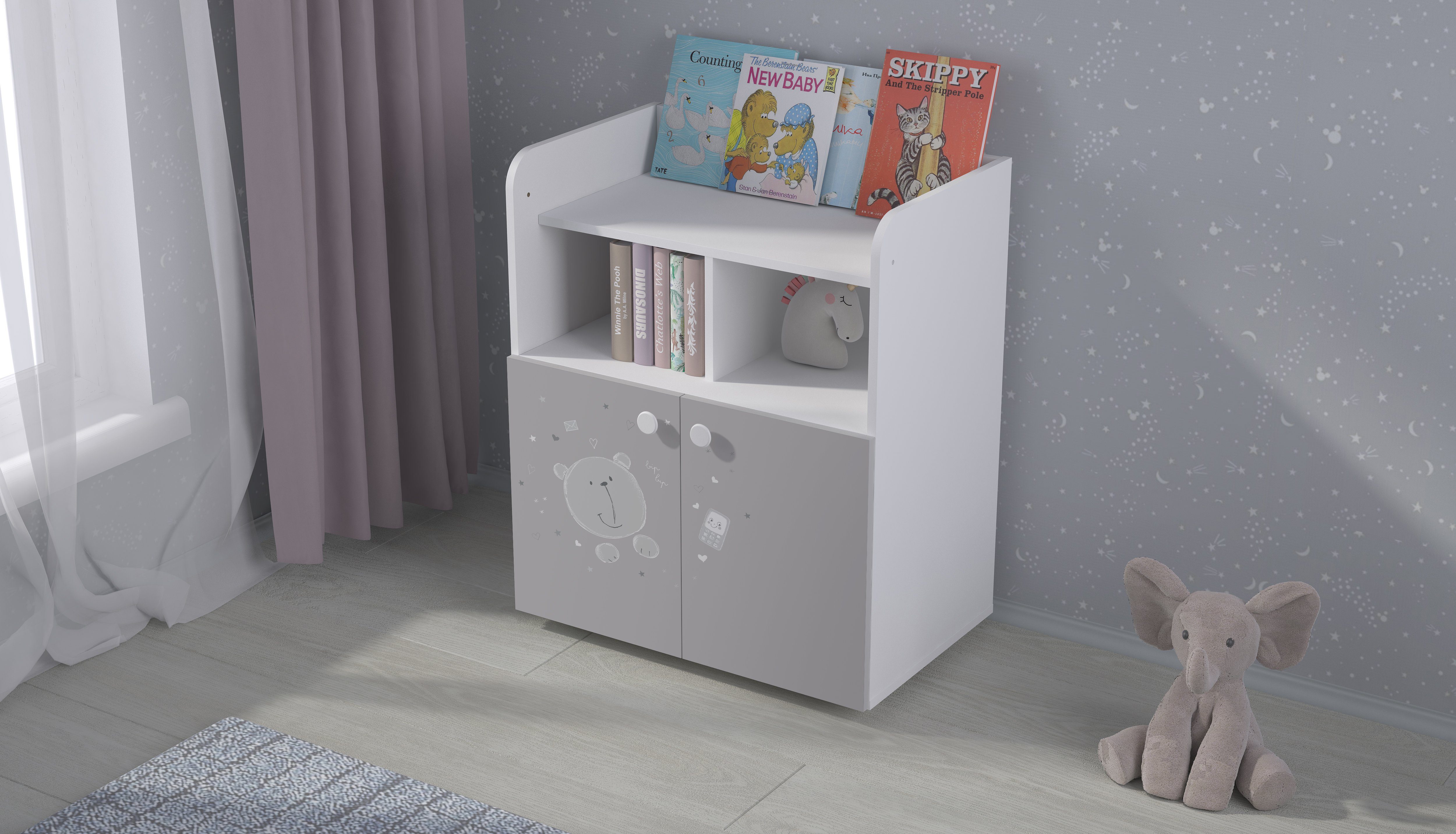 Polini Home Wickelkommode Wickelkommode mit ausklappbarer Wickelfläche, klappbare Wickelfläche