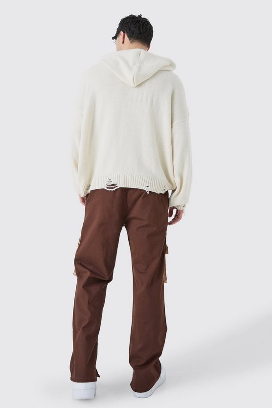 Twill-Hose mit elastischem Bund und Kontrast-Tasche