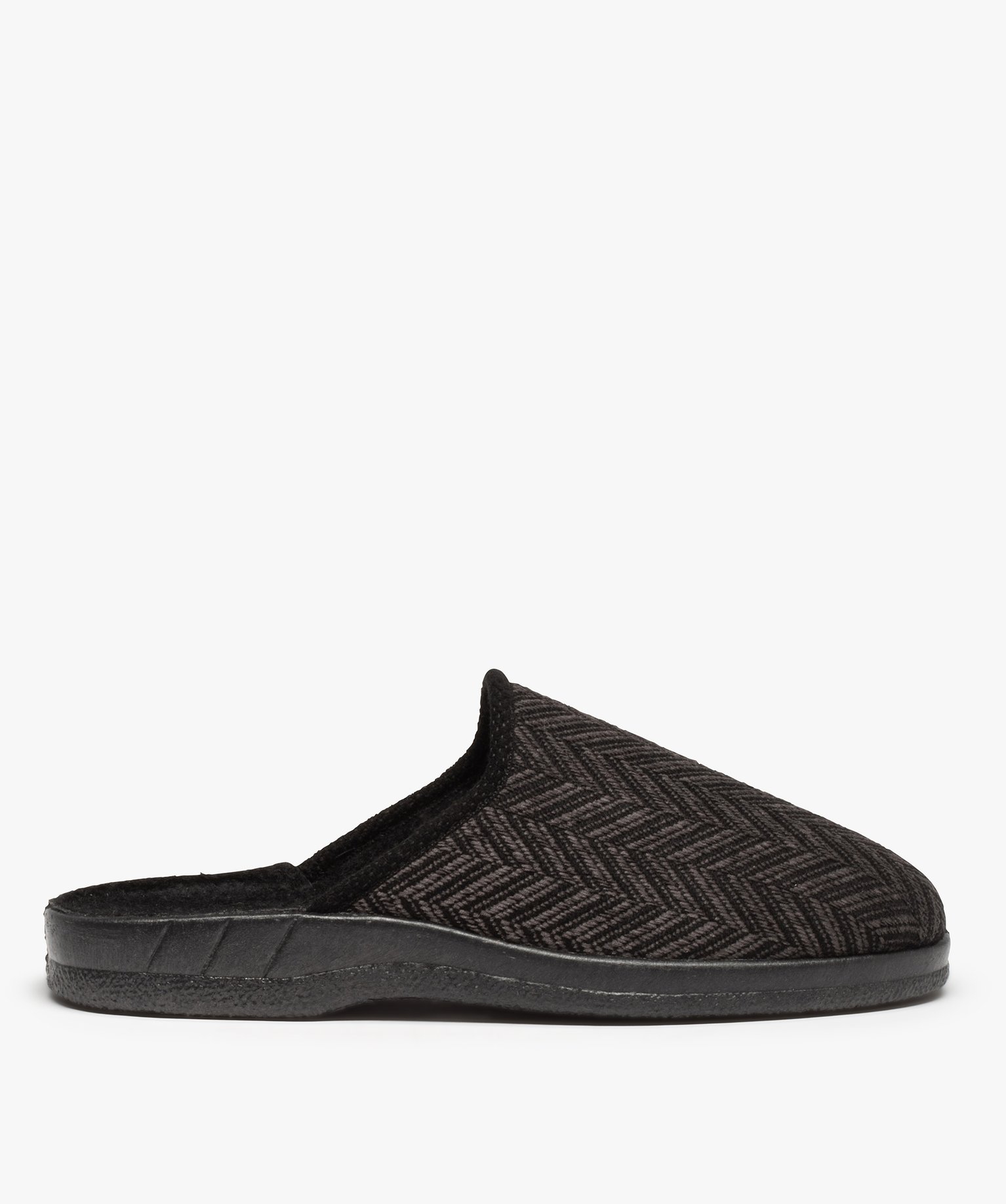 Chaussons mules confort à chevrons homme gris | GEMO