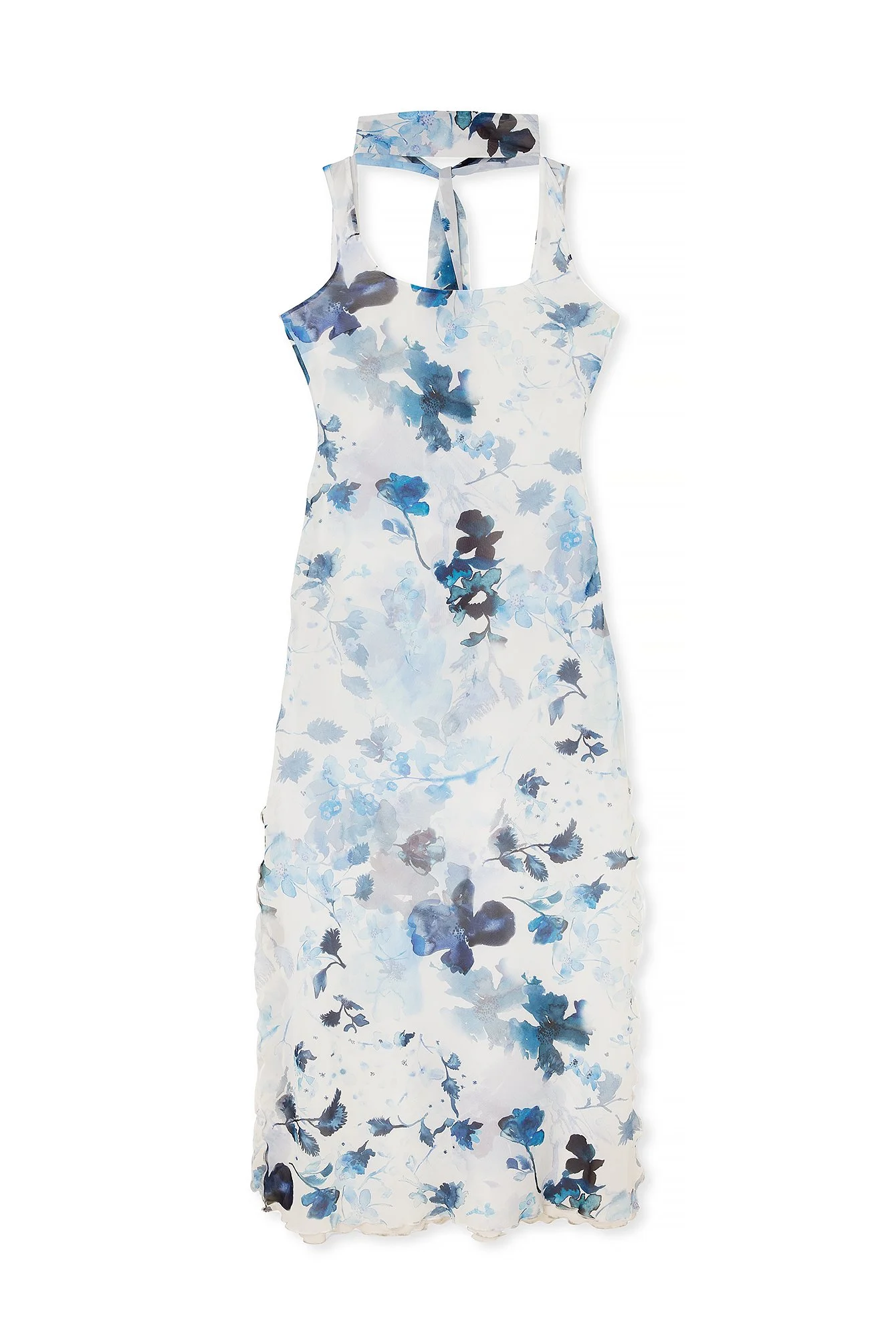 Maxikleid mit Babylock-Saum