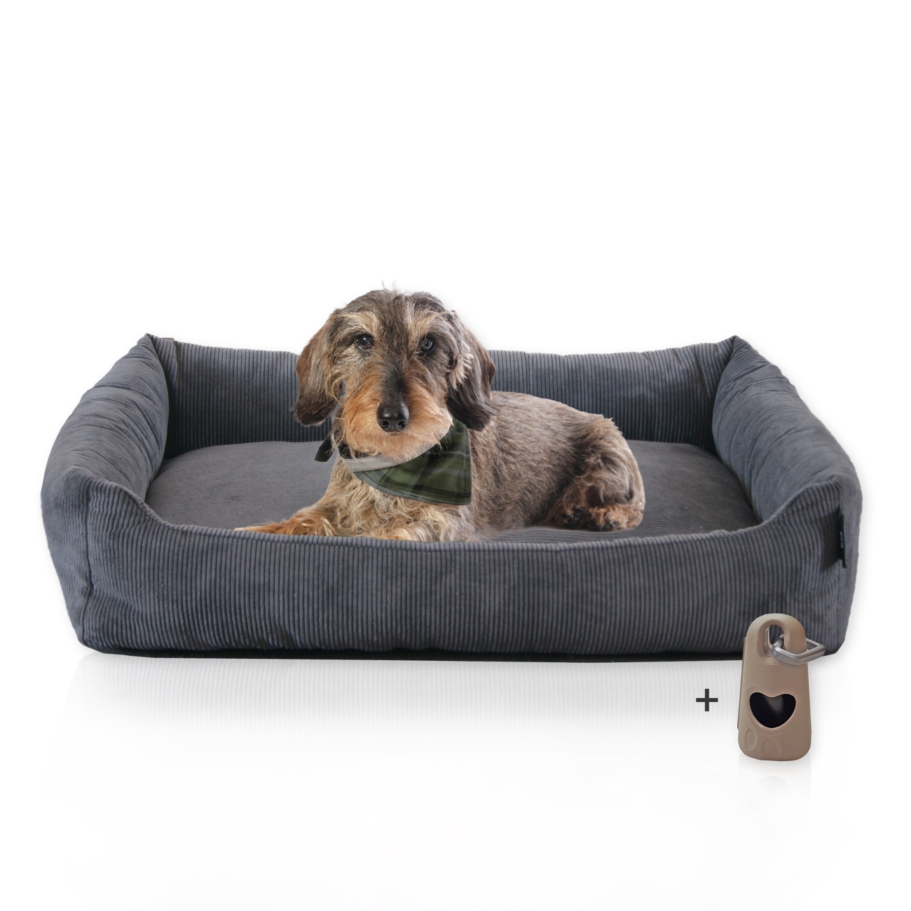 Rohrschneider Hundebetten Rohrschneider Hundebett mit Gratis-Beigabe, waschbar, robuster Fein-Cordstoff anthrazit
