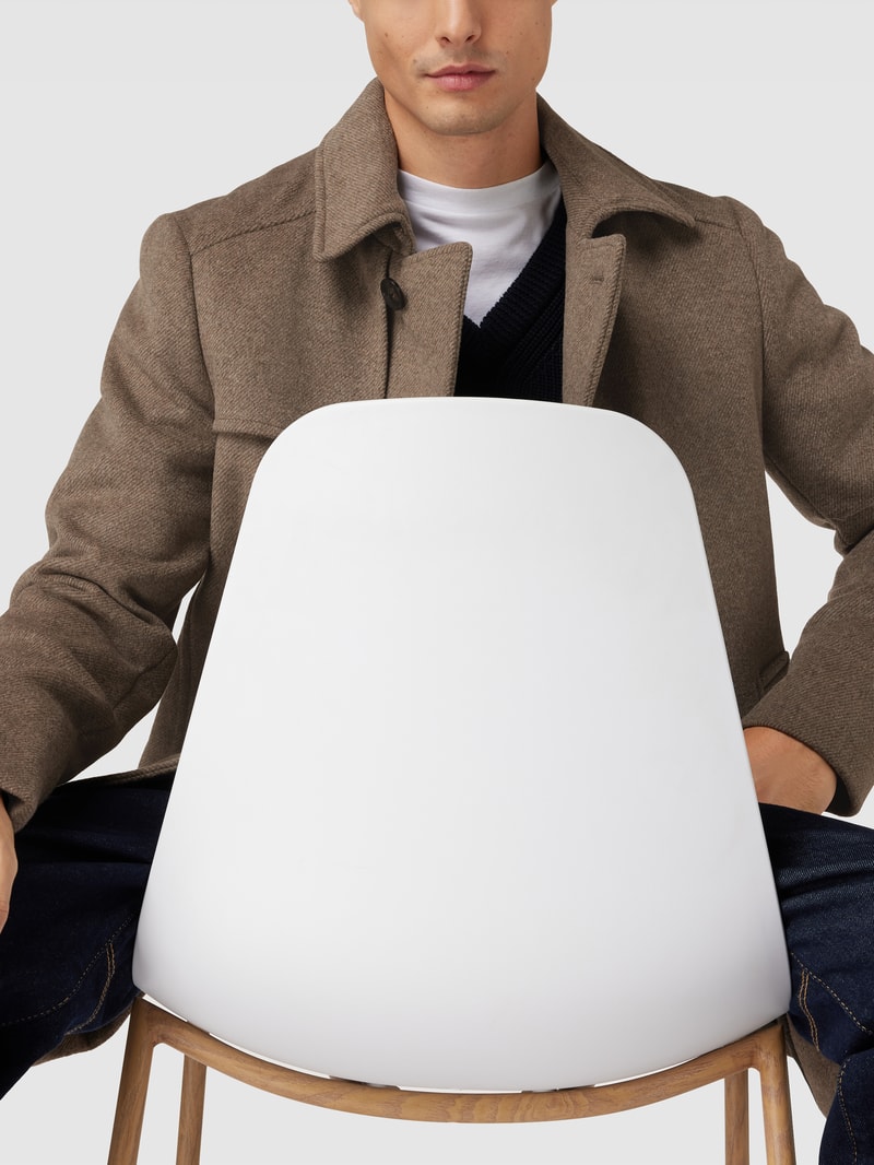 Mantel mit Kragen Modell 'Napoleon Collar' in camel