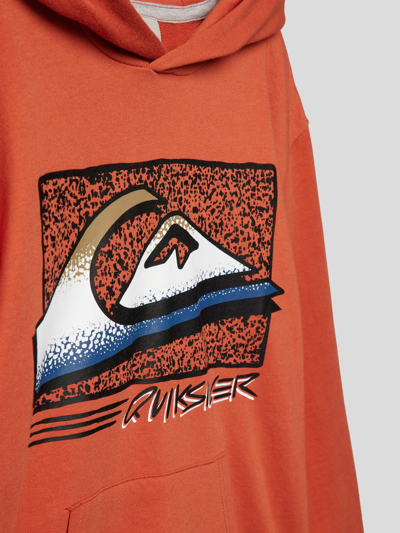 Hoodie mit Label-Print Modell 'FADE' in orange