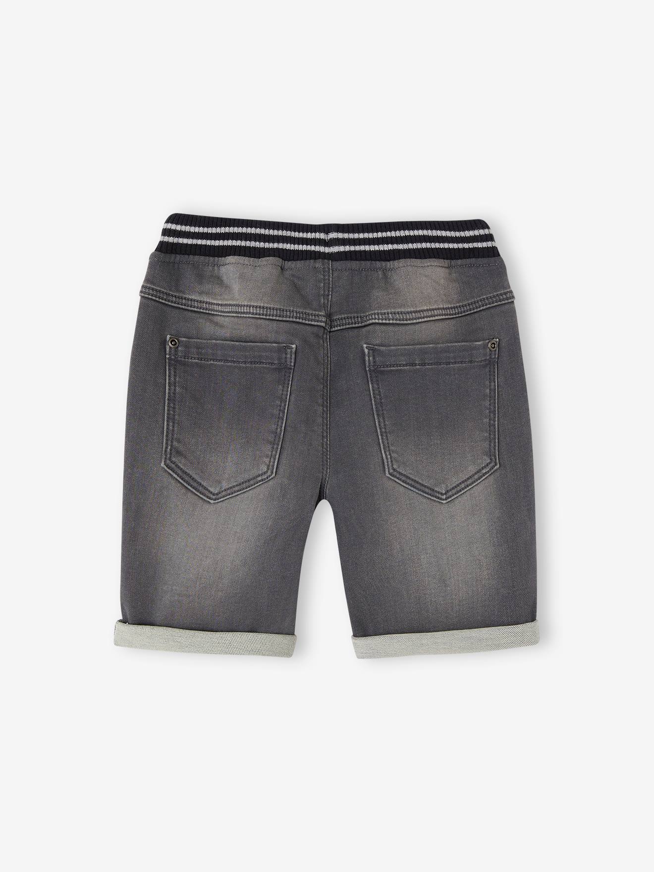 Vertbaudet Jungen Shorts mit Schlupfbund, Denim-Look - blue stone