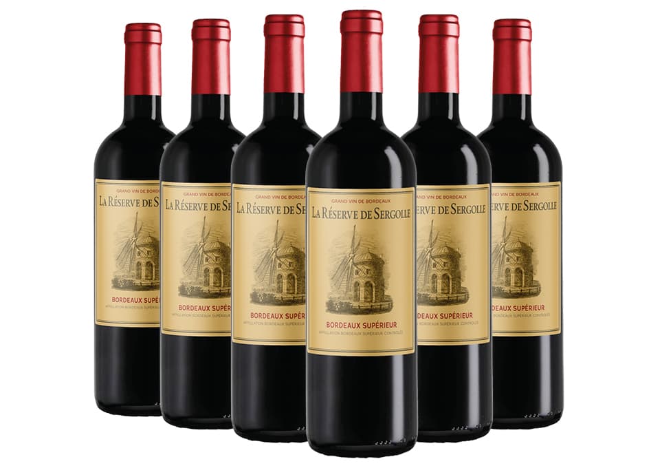Bordeaux Supérieur AOC La Réserve de Sergolle 2021 Baron de Sergolle 6 bouteilles de 0,75 ℓ