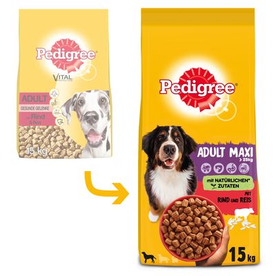 Pedigree Adult Maxi mit Rind & Reis