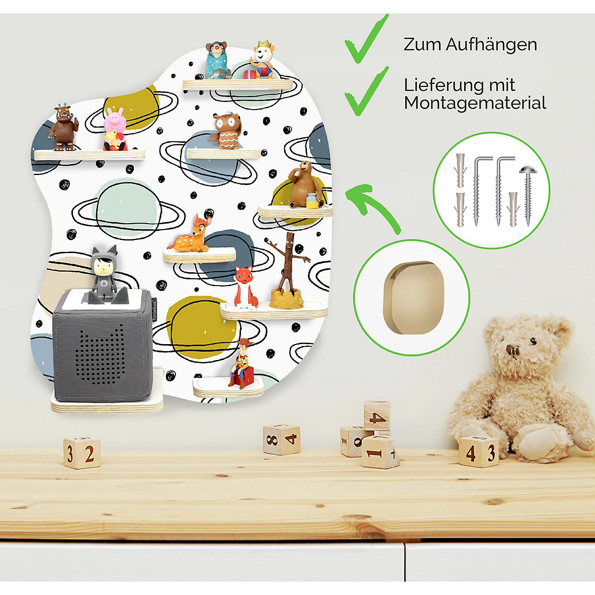 Regal für Musikbox Planets - geeignet für Toniebox