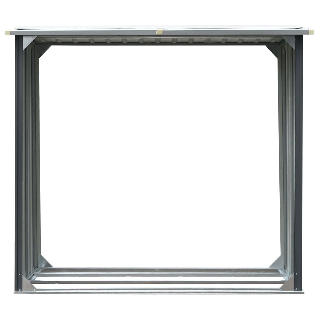 vidaXL Kaminholzregal Brennholzlager Verzinkter Stahl 172 x 91 x 154 cm Grau, BxTxH:172x91x91 cm