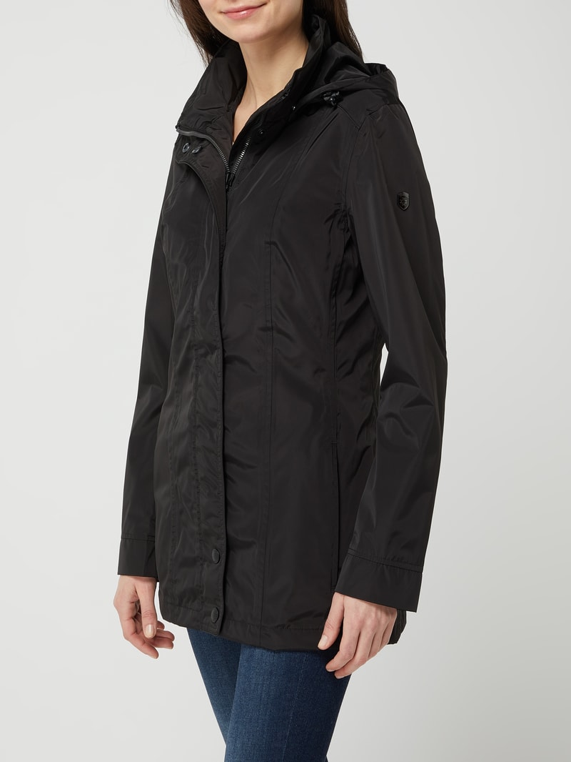 Funktionsjacke mit Label-Applikation Modell 'TOUJOURS 382' in schwarz