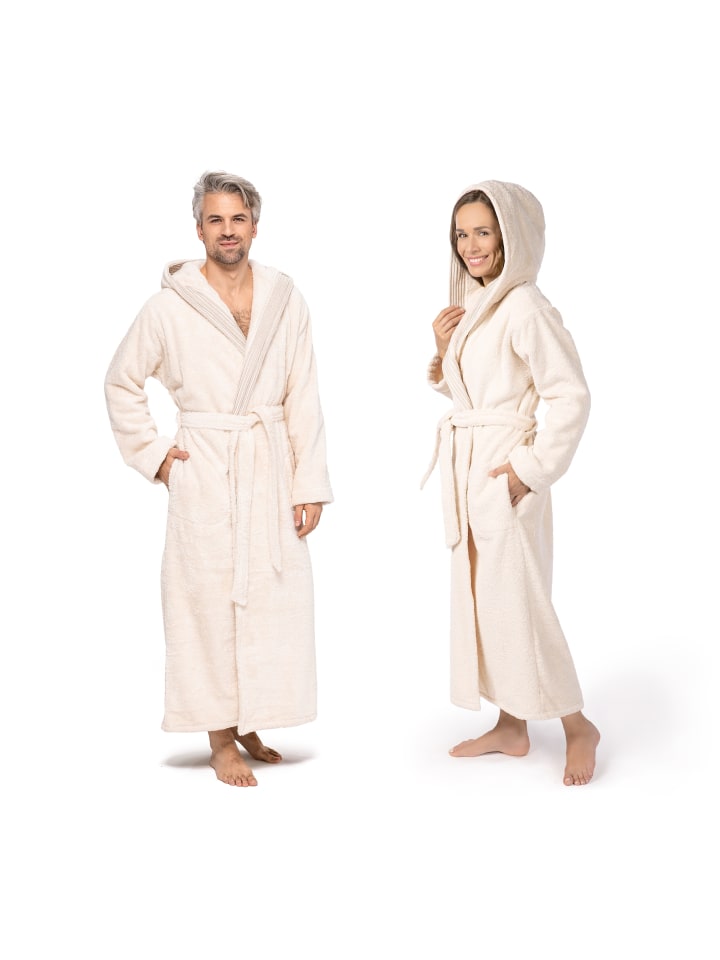 Möve Wellness Bademantel mit Kapuze in nature günstig kaufen