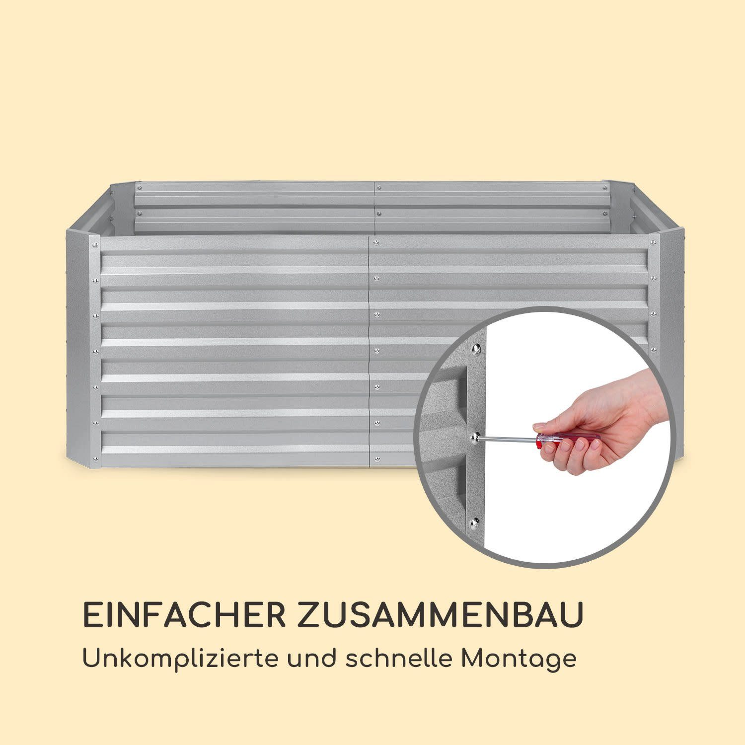 blumfeldt Hochbeet High Grow Straight, Pflanzkübel Outdoor Balkon außen groß Metall Garten
